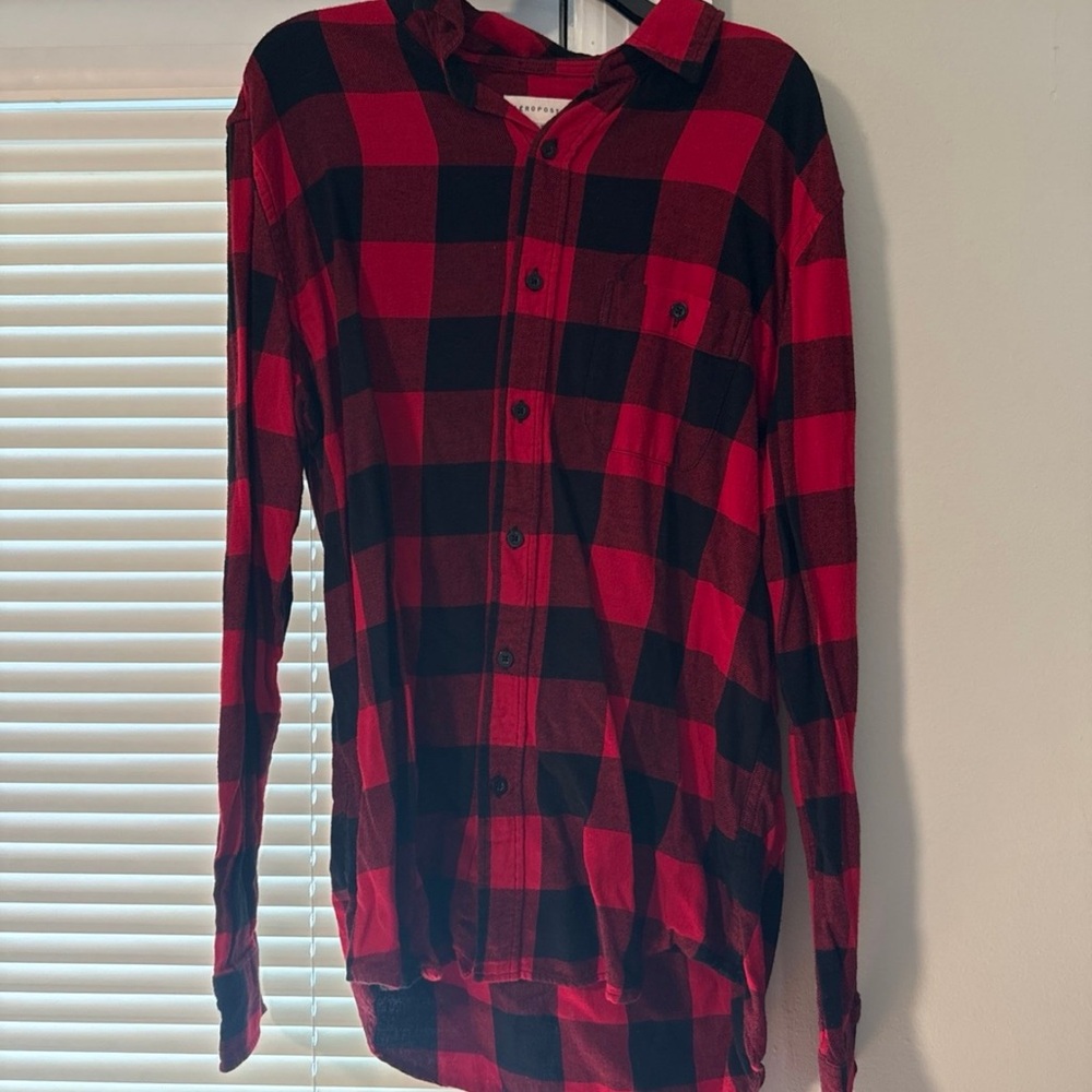 Red and Black Plaid Men's Shirt